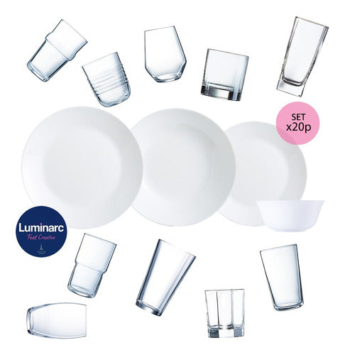 Arcopal Set De Vajilla Platos 20 Piezas Luminarc Arcopal Zelie 0