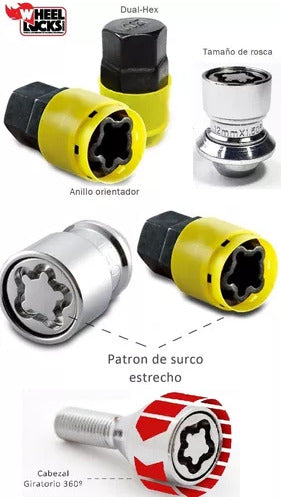 Rhino Wheel Locks Bulon Antirrobo Giratoria Chevrolet Meriva 5