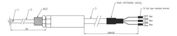 FocuSens Pt1000 Temperature Sensor 3-Wire 7x150 mm with 2m Cable and M12 Thread 3