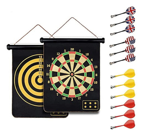 HelaCueil 15-Inch Magnetic Safe Dart Board 0