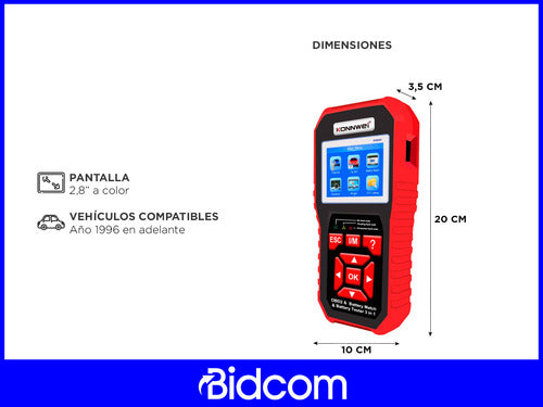 Automotive OBD2 Scanner and Battery Analyzer Multibrand 3