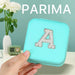 Parima Travel Jewelry Case with Pearl Initial - Letter A Blue 1