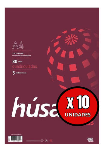 Húsares Business A4 Grid Paper Block Pack of 10 Units 1