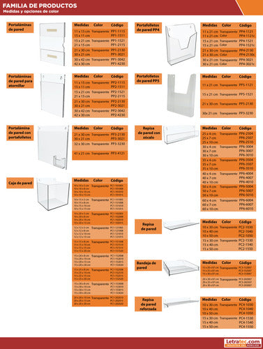 LETASTECH Acrylic Wall Document Holder A4 PP1-2130-12 Pack of 12 3