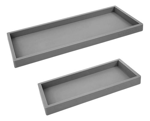 Spacewiser Silicone Tray Set for Countertop and Vanity, 2 Pieces (11 and 7 inches) 0