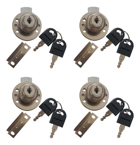 Eurohard Round Base Lock with Hinge Key X 4 Units 0