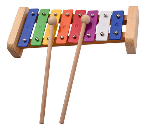 Percussão De Xilofone. 8 Notas Kid Toddle Key Xylophone Pine 2