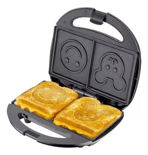 Sandwichera Portátil Doble Con Diseño Para Niños 750w 1