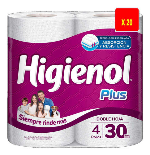 Papel Higiénico Higienol Doble Hoja Nuevo 30 M  X 2 Bolsones 0