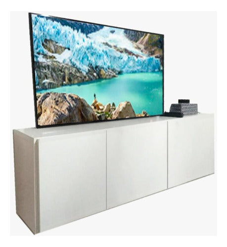 Dis Muebles Modern White LED TV Stand - 1.40 m Modular Rack 0