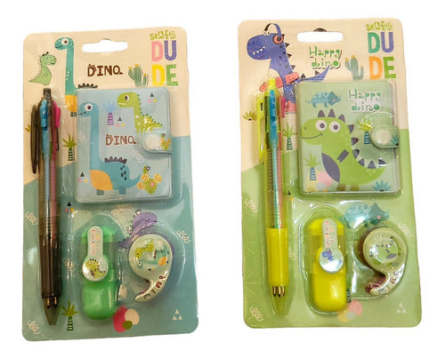 Dino Unicorn and Avocado Mini Notebook Set with Accessories 3