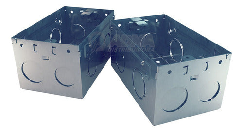 Caja Luz Rectangular Chapa Profunda Apta Durlock Ag X10 4