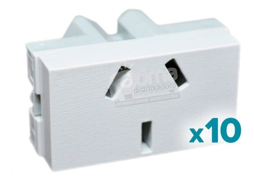 Jeluz 10A Normalized White Platinum Socket Module Pack x10 1