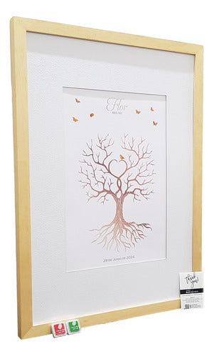 Black Back Fingerprint Tree Canvas 50x70 + 2 Wedding & 15th Birthday Stamps 0