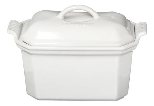 Le Creuset Heritage Stoneware 3/4-Quart Pate Terrine with Press, White 2