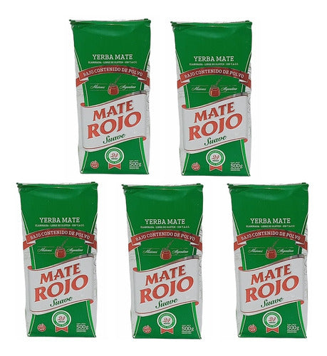 Mate Rojo Promo Red Soft 500g X 5 0