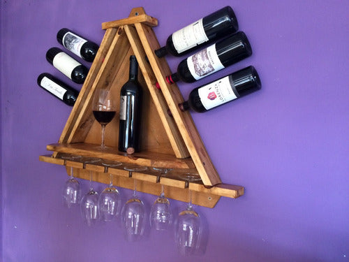 Hanging Wine Bottle and Glass Holder 1