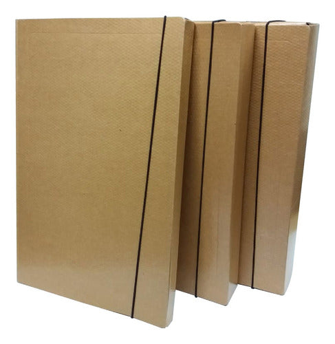 Generic 2 File Box Archive Office with Elastic 2.5cm Kraft 0