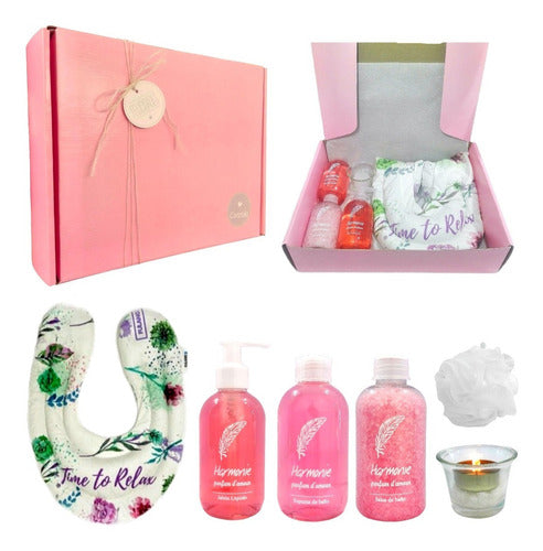 Business Gift Box Spa Zen Roses Relaxation Kit N21 - Set Caja Regalo Empresarial Box Spa Zen Rosas Relax Kit N21