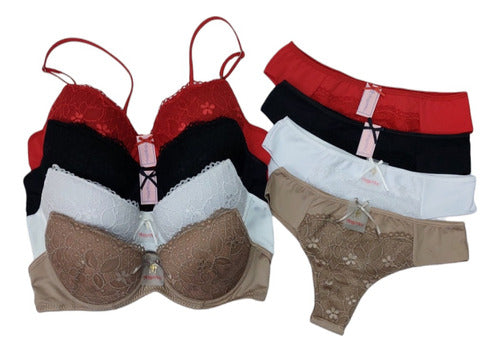 2841. Set Soft Cup with Modal and Lace Trim Pack of 3 1