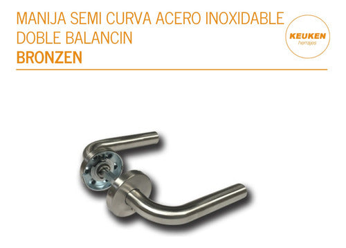 Bronzen Manija Semi Curva Acero Inoxidable Doble Balancin 1