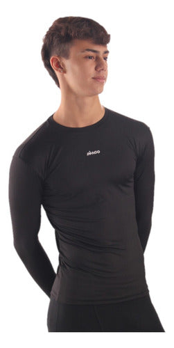 Thermal Long Sleeve Plain Black T-Shirt for Adults by Imago 4