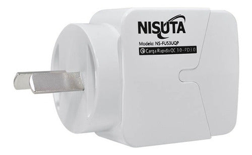 Nisuta Fast Charger with 1 USB and 1 USB-C Port NSFU53UQP 1