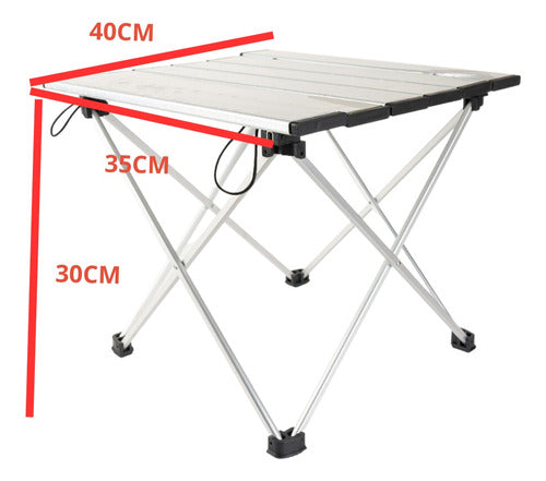 Folding Square Aluminum Table with Cover for Camping Fishing Beach 2