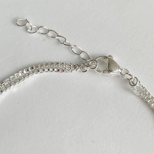 Double Wrap White Steel Heart Cutout Bracelet 4