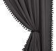 Lordtex Darkening Curtains with Pom Poms for Bedroom, 42 x 95 0