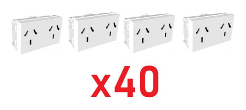 Jeluz Verona Double Electrical Outlet Module White 20027 x40 Pack 1