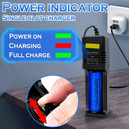 LI-ON Charger Rechargeable Battery Charger 18650 Lithium USB 5V 3