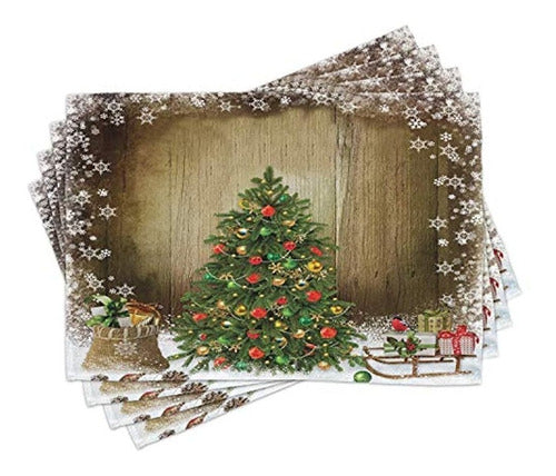 Ambesonne Christmas Placemats Set of 4 Boxes 0