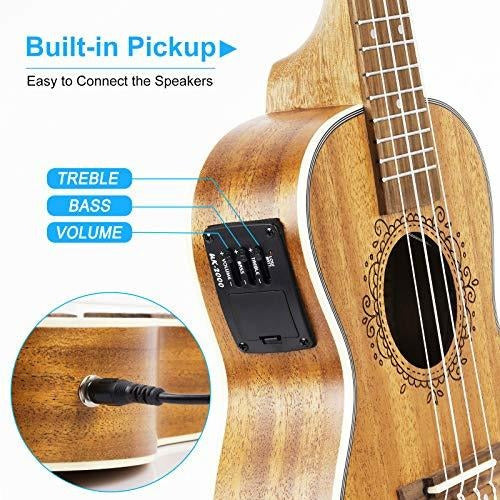 Vangoa Acoustic Electric Ukulele Tenor Caoba Kit Para Principiantes 1