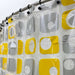 Decorative PVC Printed Shower Curtains - Platinum Yellow Silver 0