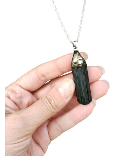 Cristales Katrina Black Tourmaline and Cubic Pyrite Pendant 0