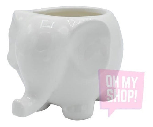 OMS Ceramic Design Planter Elephant African - Trunk Down 13