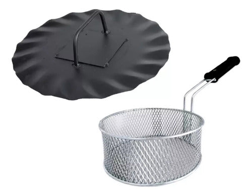 RM Churrasqueras Ondulada Lid Ø32cm for Plow Disk + Fry Basket Ø28cm 0