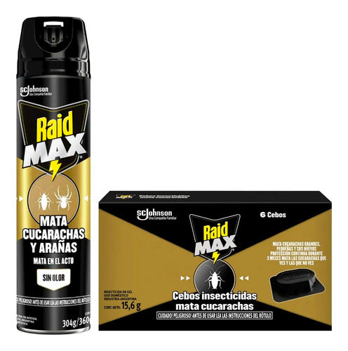 Raid Max Kit Insect Killer for Cockroaches and Spiders + Baits X6 0