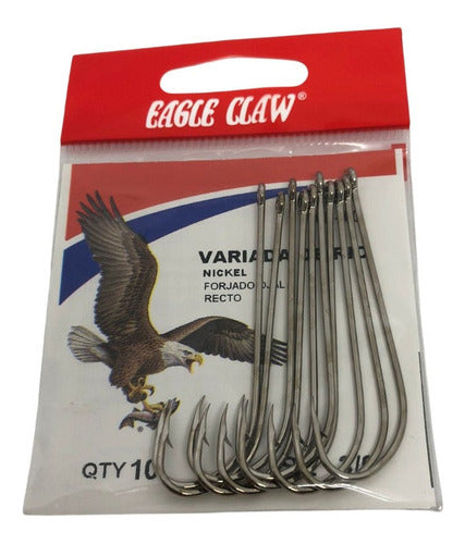 Eagle Claw 066N-3/0 Variety Rio Fishing Hooks 10-Pack Long Shank 0