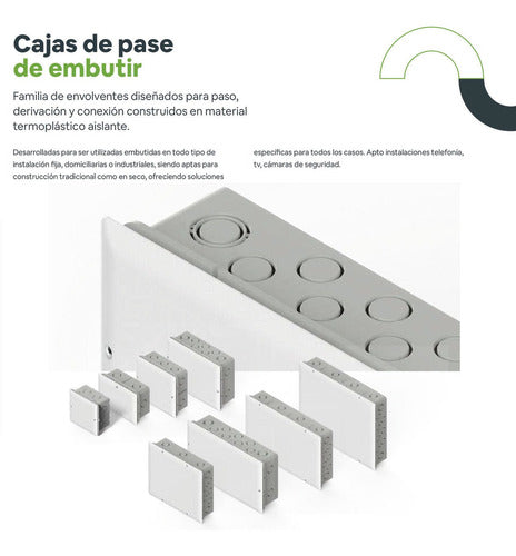 Caja De Pase Embutir Pvc Con Tapa 100x100x65 Genrod 4