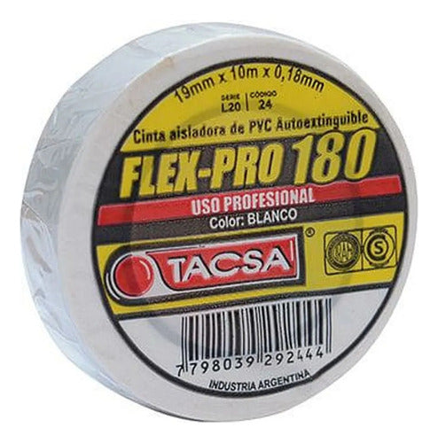 Flex Pro-180 Insulating Tape by Tacsa 10 Mts x 20 Units 2