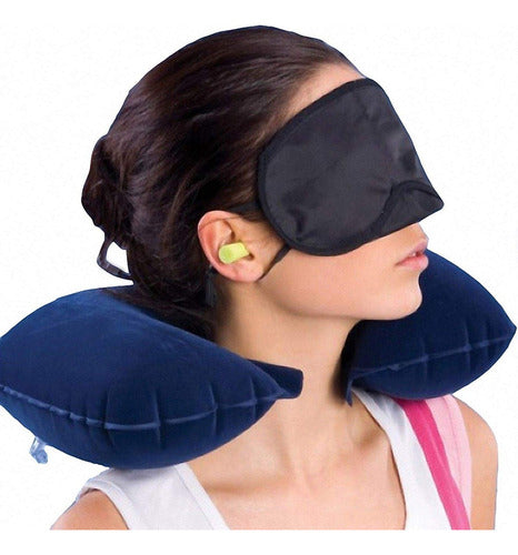 Genérica Travel Set Inflatable Pillow + Eye Mask + Earplugs 4