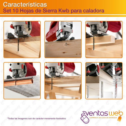 10 Hojas Sierra Caladora Kit Set Curvo Madera Metal Vastgo U 3