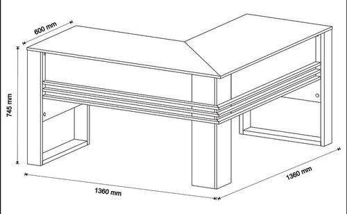 Punto Union L-Shaped Office Desk - 136 x 136 - Model ME 4145 2