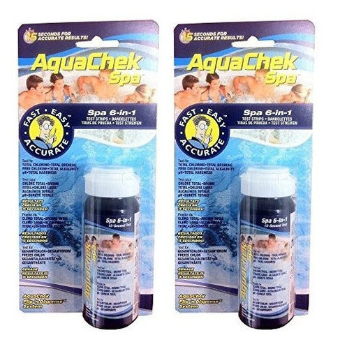 Aquachek Spa 6in1 Test Strips 2 Pack 0