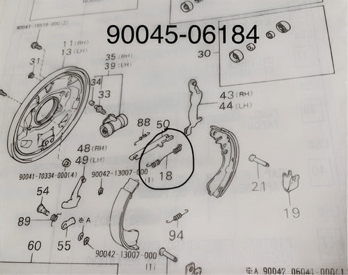 Resorte Patin Freno Trasero (largo) Daihatsu Cuore 97 0