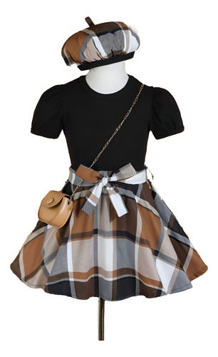 Shein Girl's Set with Hat, T-Shirt, and Skirt 0