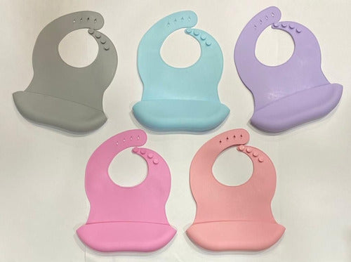 Waterproof Silicone Bib with Containment Pocket for Babies 51