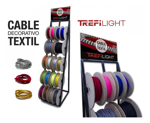 Cable Textil Decorativo Trefilight X Metro Negro Y Cobre 2